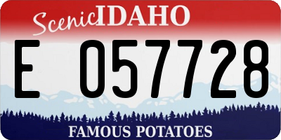 ID license plate E057728