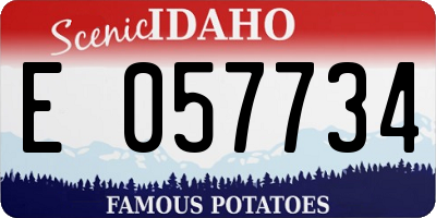 ID license plate E057734