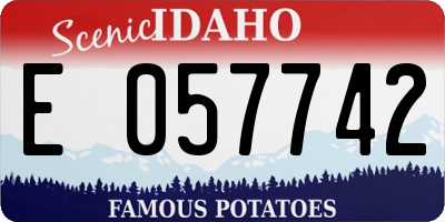 ID license plate E057742