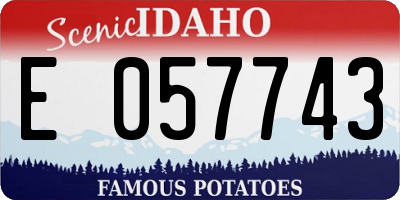 ID license plate E057743