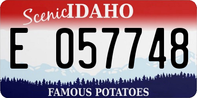 ID license plate E057748