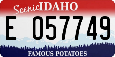 ID license plate E057749