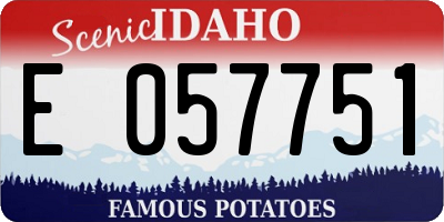 ID license plate E057751