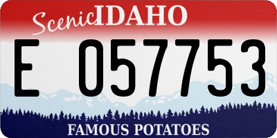 ID license plate E057753