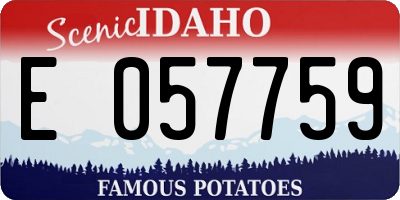 ID license plate E057759