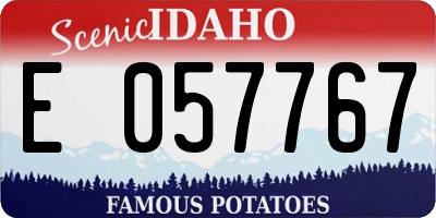 ID license plate E057767