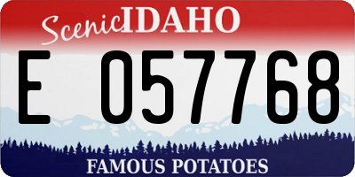 ID license plate E057768