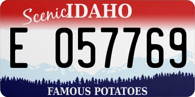 ID license plate E057769