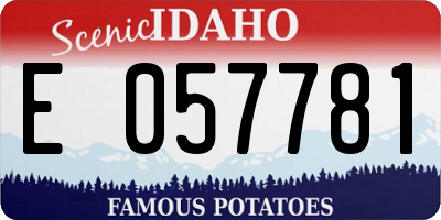 ID license plate E057781