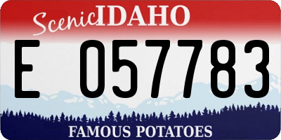 ID license plate E057783