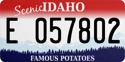 ID license plate E057802