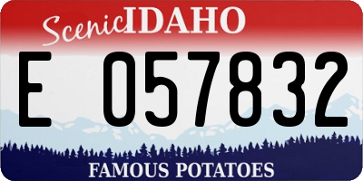 ID license plate E057832