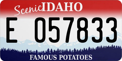 ID license plate E057833
