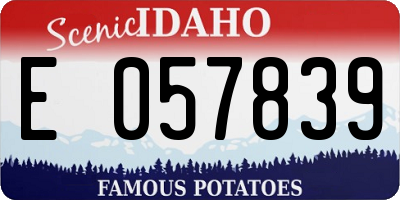 ID license plate E057839