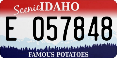ID license plate E057848