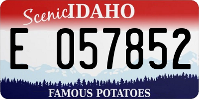 ID license plate E057852