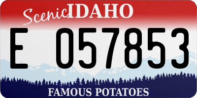 ID license plate E057853