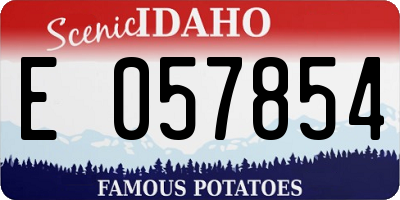 ID license plate E057854