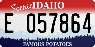 ID license plate E057864