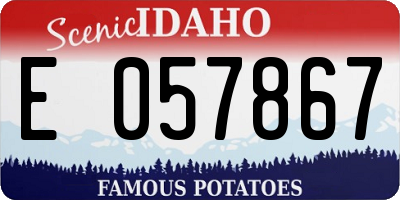 ID license plate E057867