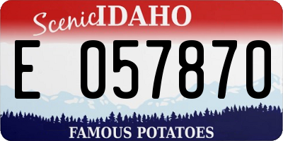 ID license plate E057870