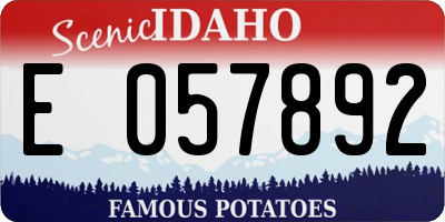 ID license plate E057892