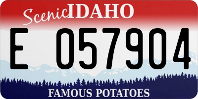ID license plate E057904