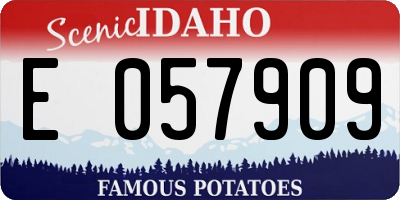 ID license plate E057909