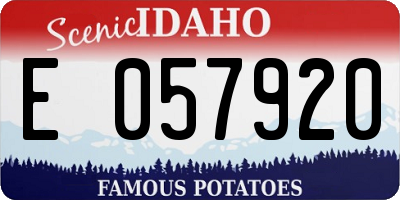 ID license plate E057920