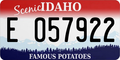 ID license plate E057922