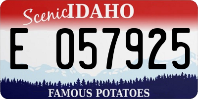 ID license plate E057925