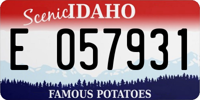 ID license plate E057931
