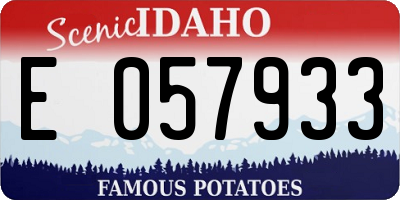 ID license plate E057933