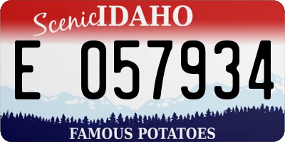 ID license plate E057934