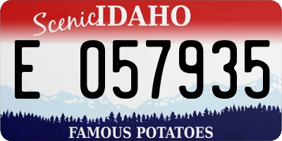 ID license plate E057935