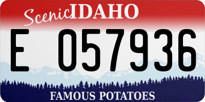 ID license plate E057936