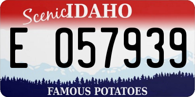 ID license plate E057939