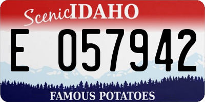 ID license plate E057942