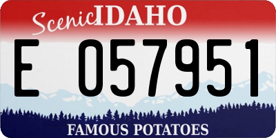 ID license plate E057951