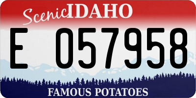 ID license plate E057958