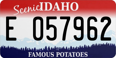 ID license plate E057962