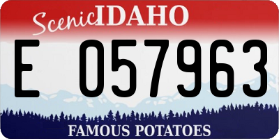 ID license plate E057963