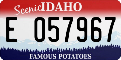 ID license plate E057967