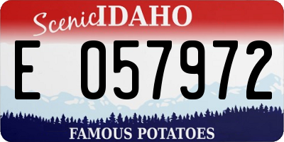 ID license plate E057972