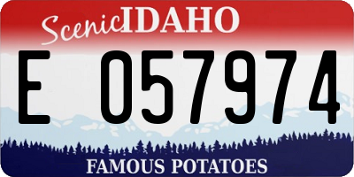 ID license plate E057974