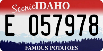 ID license plate E057978