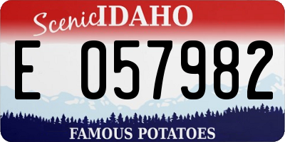ID license plate E057982