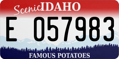 ID license plate E057983