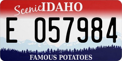 ID license plate E057984