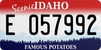 ID license plate E057992